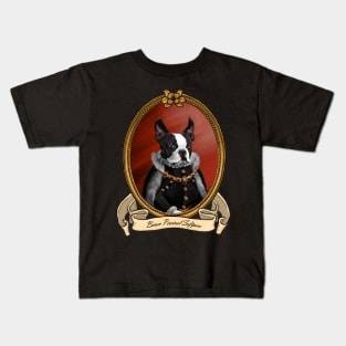 Renaissance Dog - Baron Percival Softpaw (A Boston Terrier) Kids T-Shirt